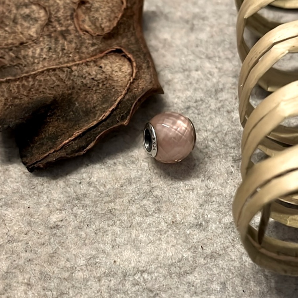 PANDORA Petite Facets Charm with Pink Zirconia Authentic Silver Sparkling - Picture 3 of 11